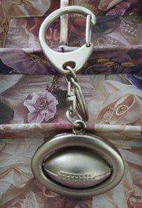 New Beautiful Pewter Football Keychain